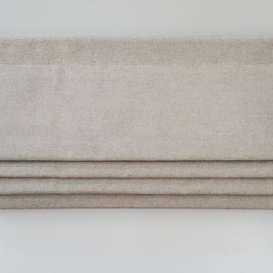 Bottom Pleated lined Valance (Faux Roman Shade Valance): PP Farmhouse Cotton/Rayon Natural - Custom Window Treatment