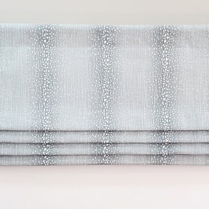 Bottom Pleated lined Valance (Faux Roman Shade Valance): Antelope Mineral Blue Slub Canvas - Custom Window Treatment