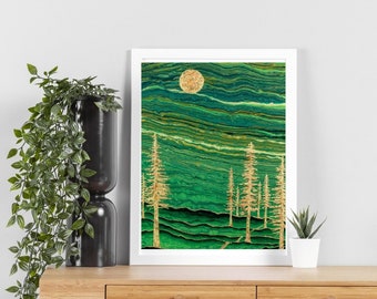 Emerald Forest Art Print: Luster Finish, Green Landscape