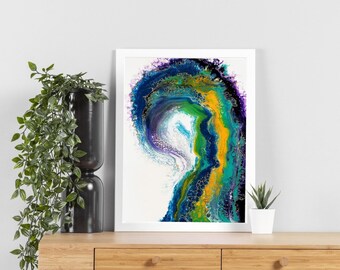 Rainbow Wave Art Print: Colorful Abstract Wall Decor