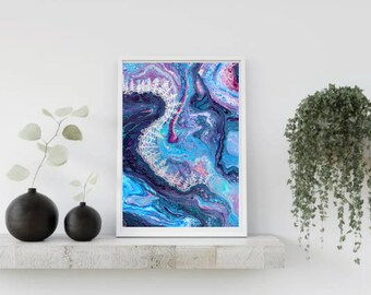 Galactic Forest Art Print: Vibrant Abstract Galaxy Wall Decor