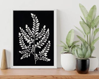 Silver Maiden Hair Fern | Fern art print