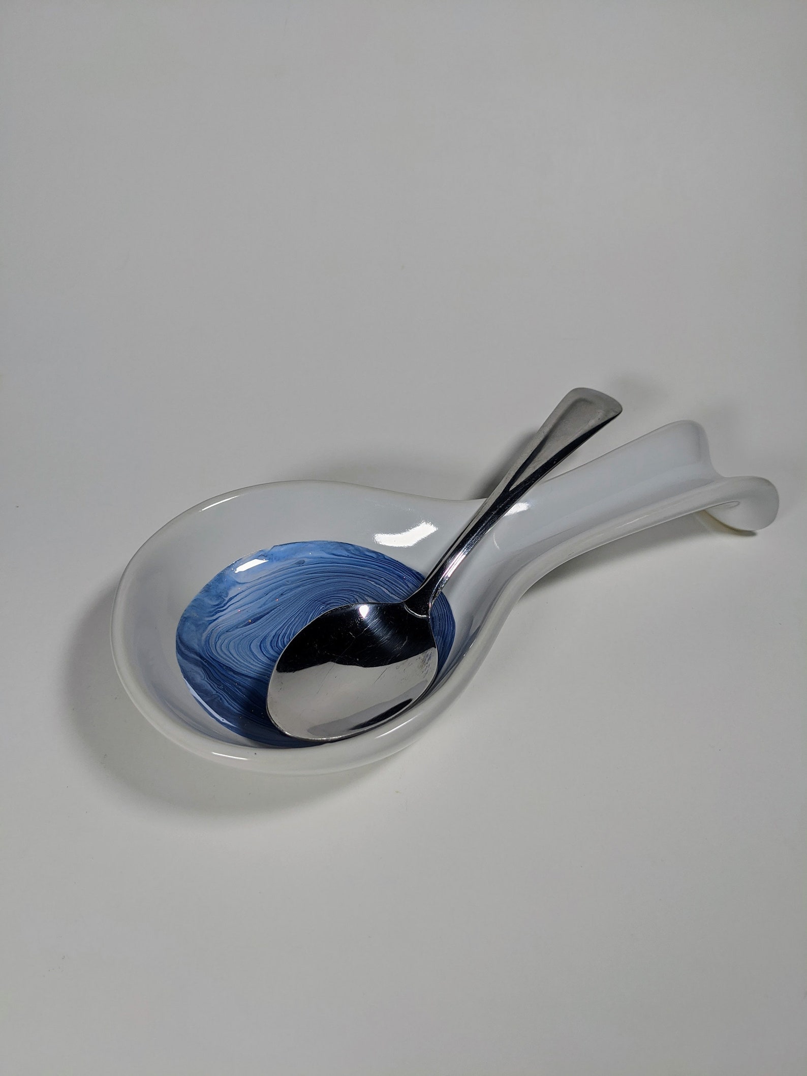 Spoon rest blue white hand painted ready to ship ceramic Etsy