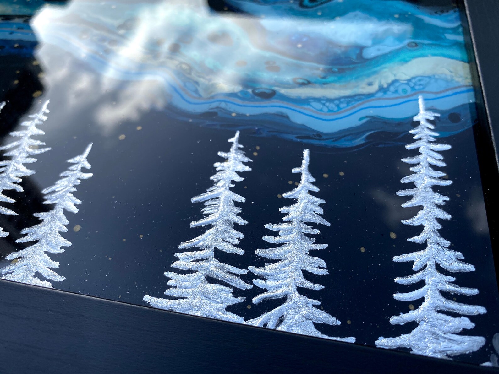 Wall art northern lights nature inspired acrylic resin Etsy