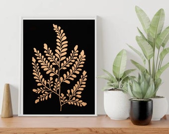Golden Maiden Hair Fern | Fern art print