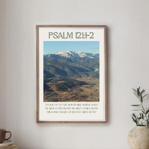 Afdrukbare christelijke muurkunst Psalm 121