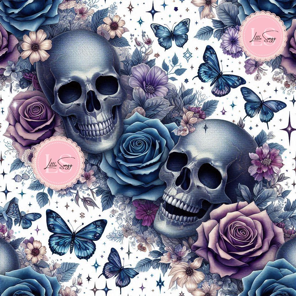 Repeating Gothic Skull Skeleton Pattern File for Sublimation for ...