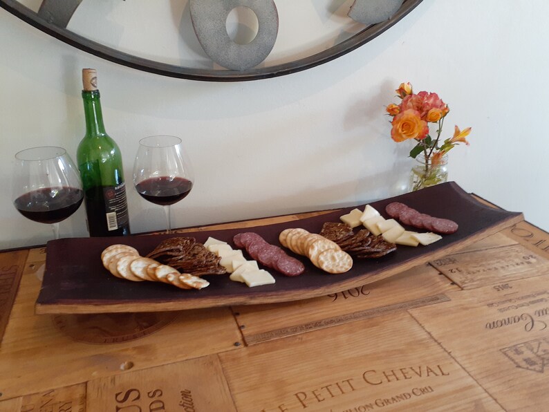 Wine barrel charcuterie cheese board platter Etsy