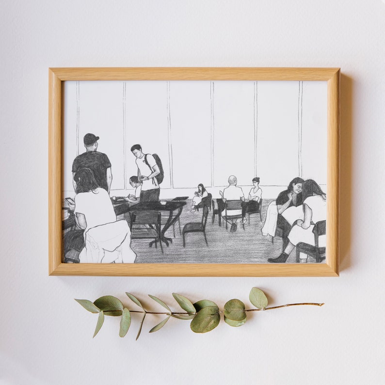 Pencil line drawing Wall Art Print Printable art Pencil Etsy