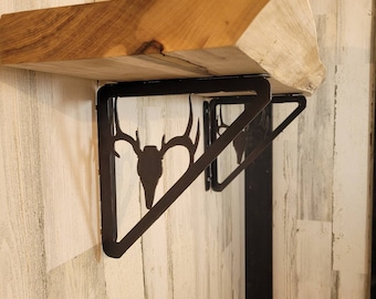 Buck Skull Shelf Bracket: Rustic Cabin Decor, Outdoorsman Gift