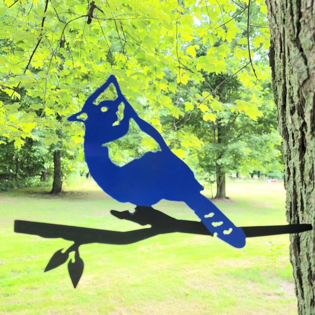 Blue Jay Decor for Home Decorative Tree Stake Metal Yard Art Etsy