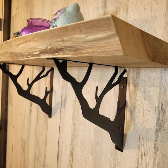 Support d'étagère décoratif en métal, inspiré de la nature, décor à la  maison de branches,