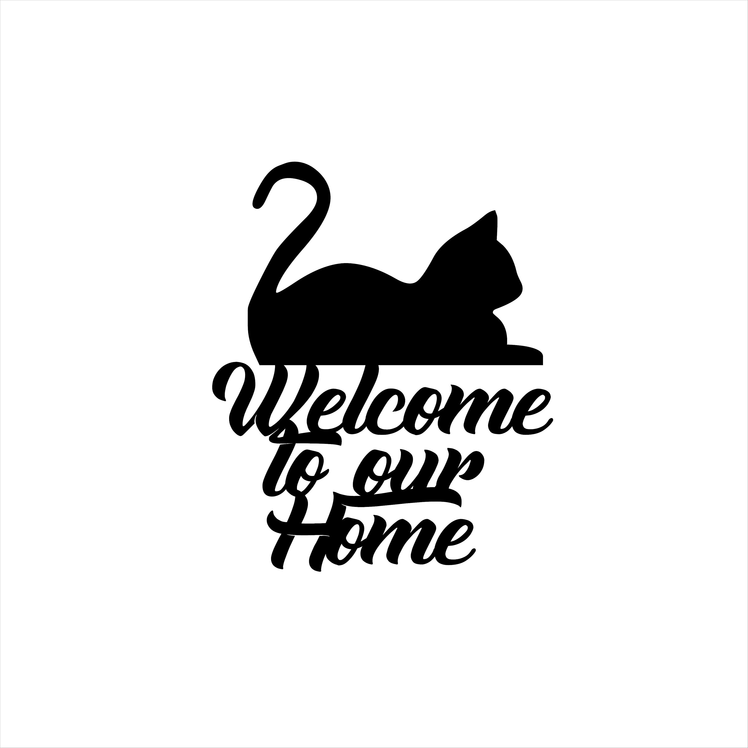 Welcome Door Hanger Cat Wall Hanging Cat Decor Porch Decor - Etsy