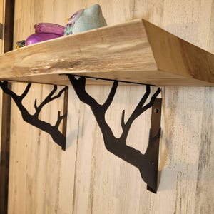Branch Design Shelf Bracket Set Shelf Bracket, Workshop Wall Storage, Housewarming Gift, Garage Wall Organizer, Rustic Shelf Hardware