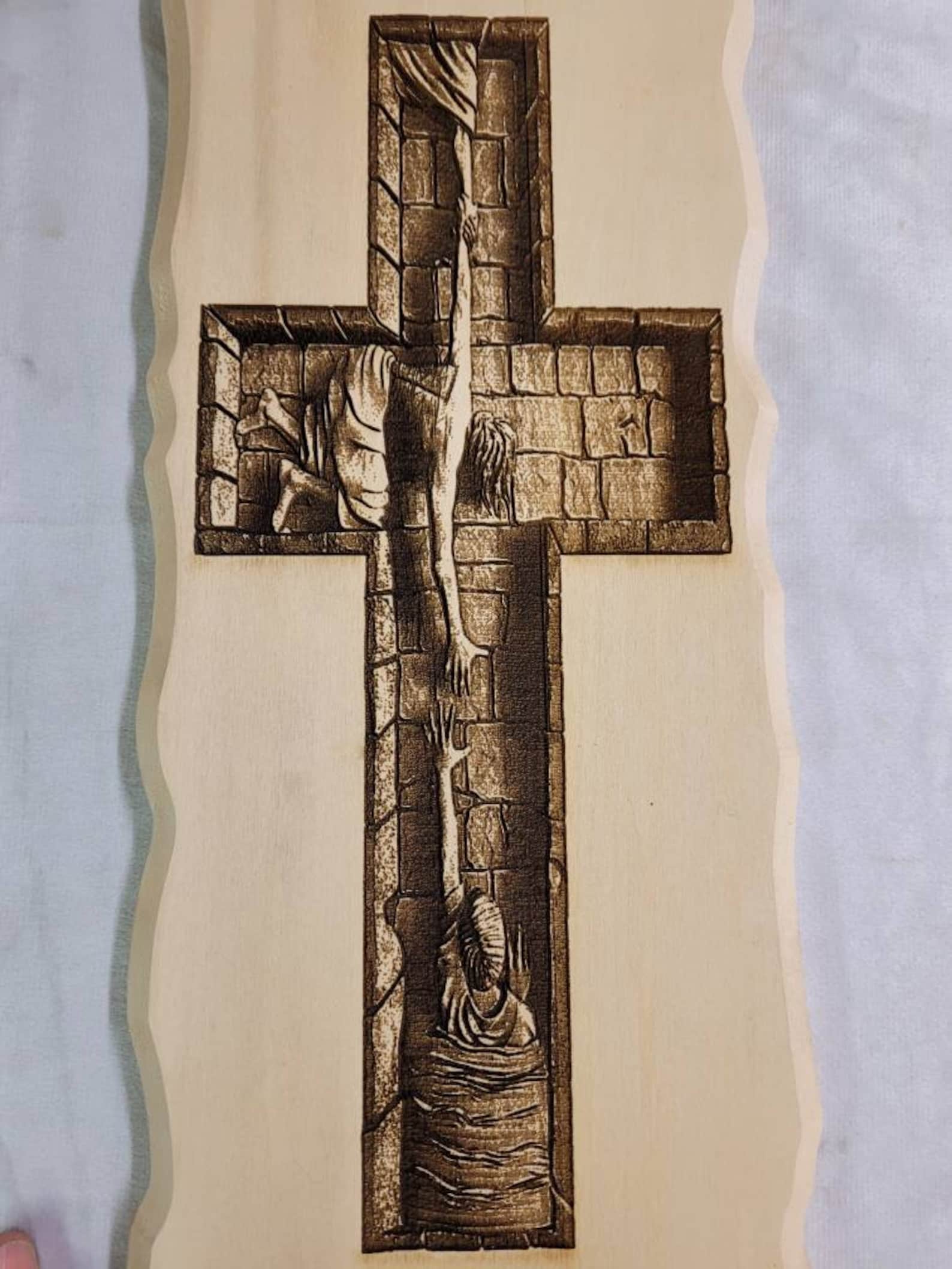 Hope Well Cross Laser Engraved Wall Art 3D Illusion Wall Etsy