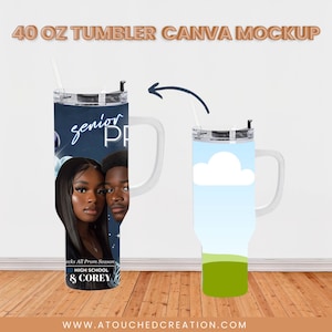 Canva Drag and Drop 40oz Tumbler Mockup | Canva Tumbler Template | Add Your Own Background Mockup | 40oz Mockup I