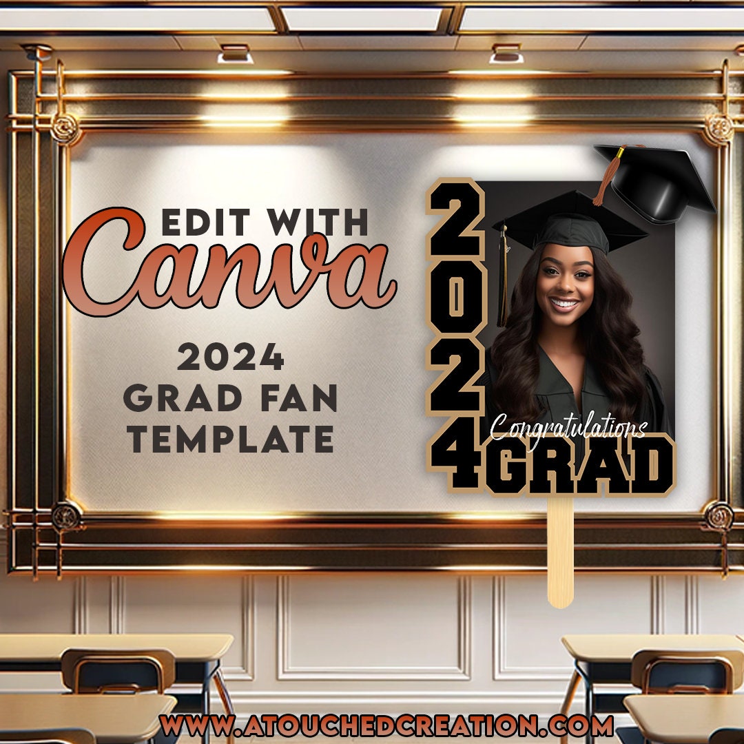 Canva Graduation Fan Template - Etsy