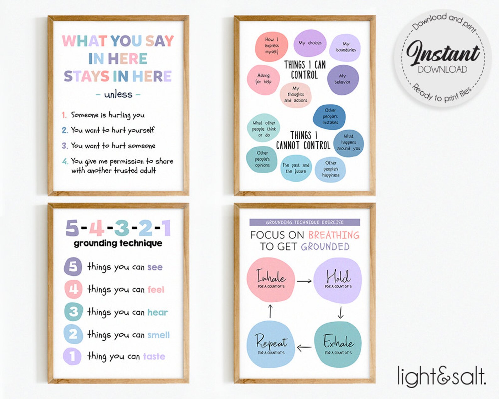 School Psychologist Poster Bundle Set of 4, Therapist Office Decor ...