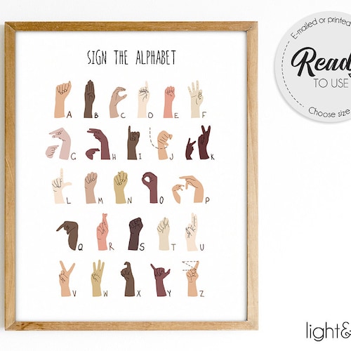 ASL Poster Sign Language Alphabet Alphabet Poster Etsy