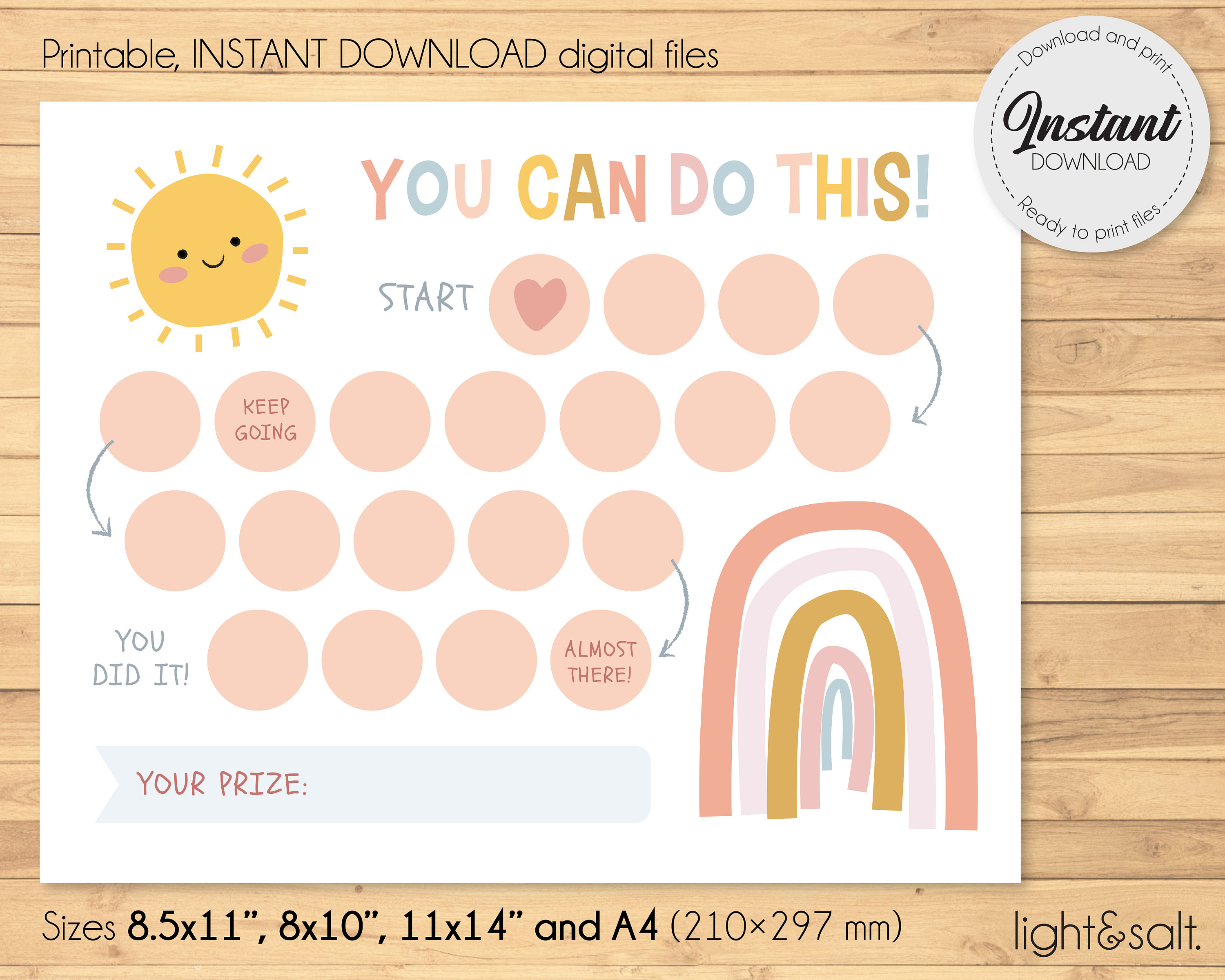 Kindness Reward Chart with Heart Stickers for Kids, Motivational Fun