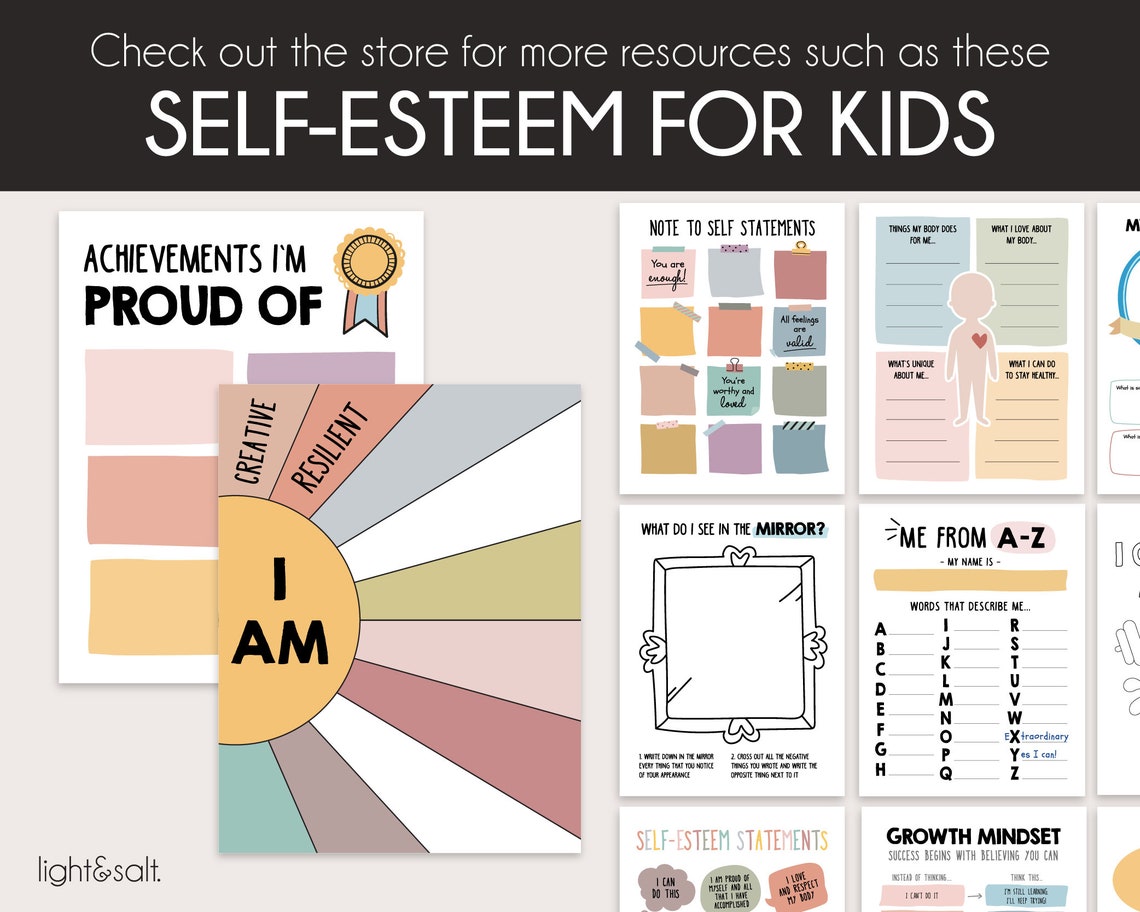 Positive Affirmations for Kids Poster, I Am Poster, Notes to Self ...
