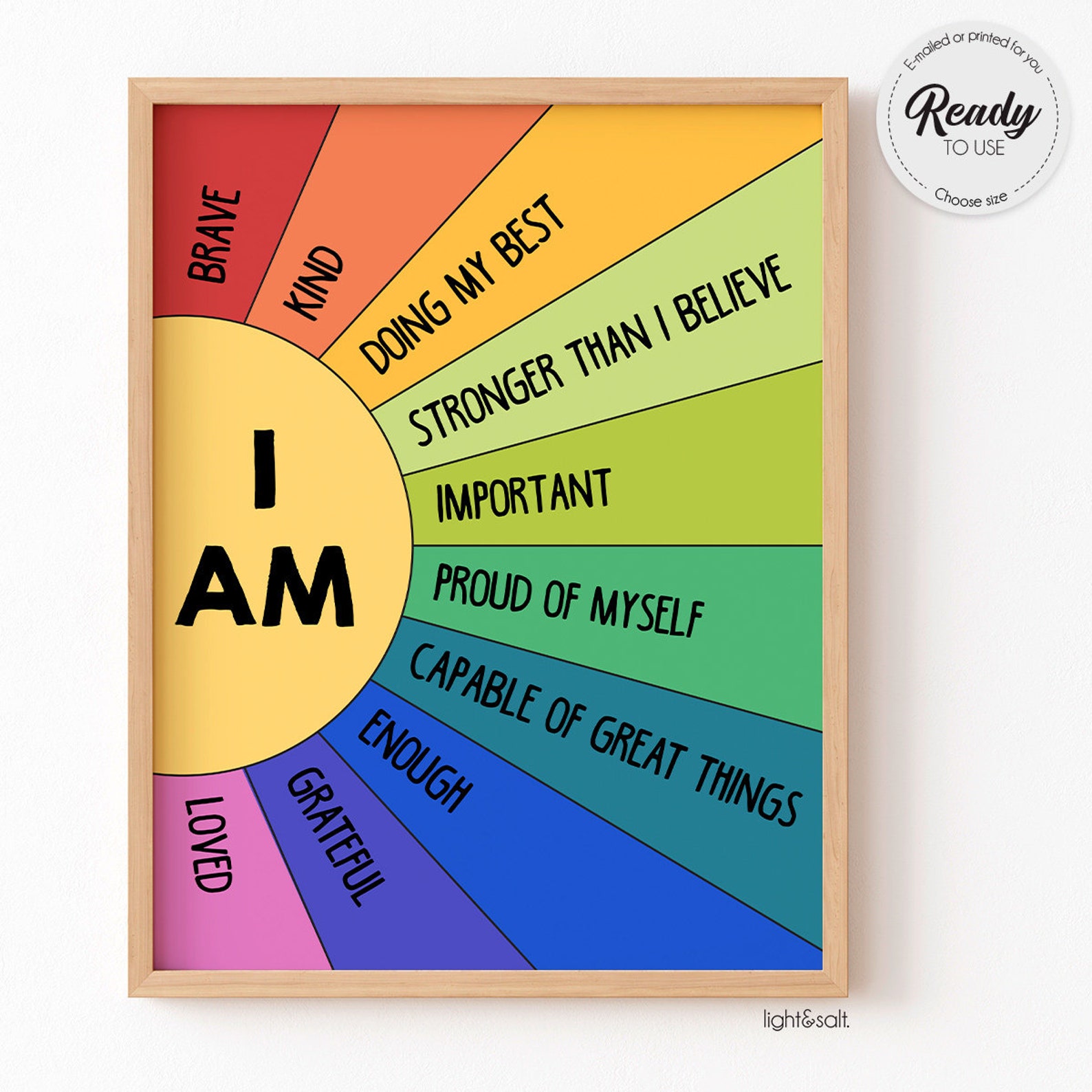 Positive Affirmations for Kids Poster, I Am Poster, Notes to Self ...
