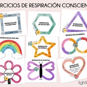 Spanish Mindfulness Breathing Exercises Activities for kids, Breathing cards, Calming Corner, Calming Strategies, Psychology tools, Anxiety
