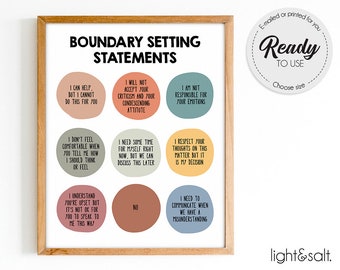 Boundary Setting Statements Print, Therapy Office Decor (Digital Download)
