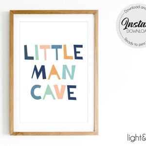 Little man cave, Playroom poster, Printable Poster, Nursery Decor, Nursery Printable, Boy Nursery Decor, Little Man Cave Decor, Nursery wall