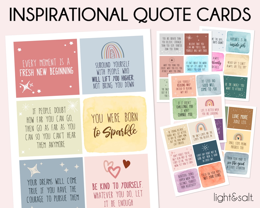 Inspirational Quote Cards, Mindfulness Cards, Inspirational Messages ...
