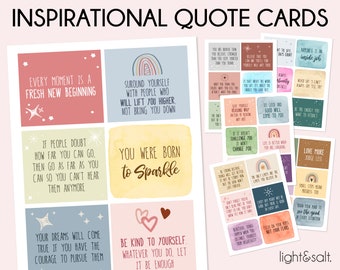 Inspirational quote cards, mindfulness cards, inspirational messages, Positivity cards, social psychology, Motivational cards, coping skills