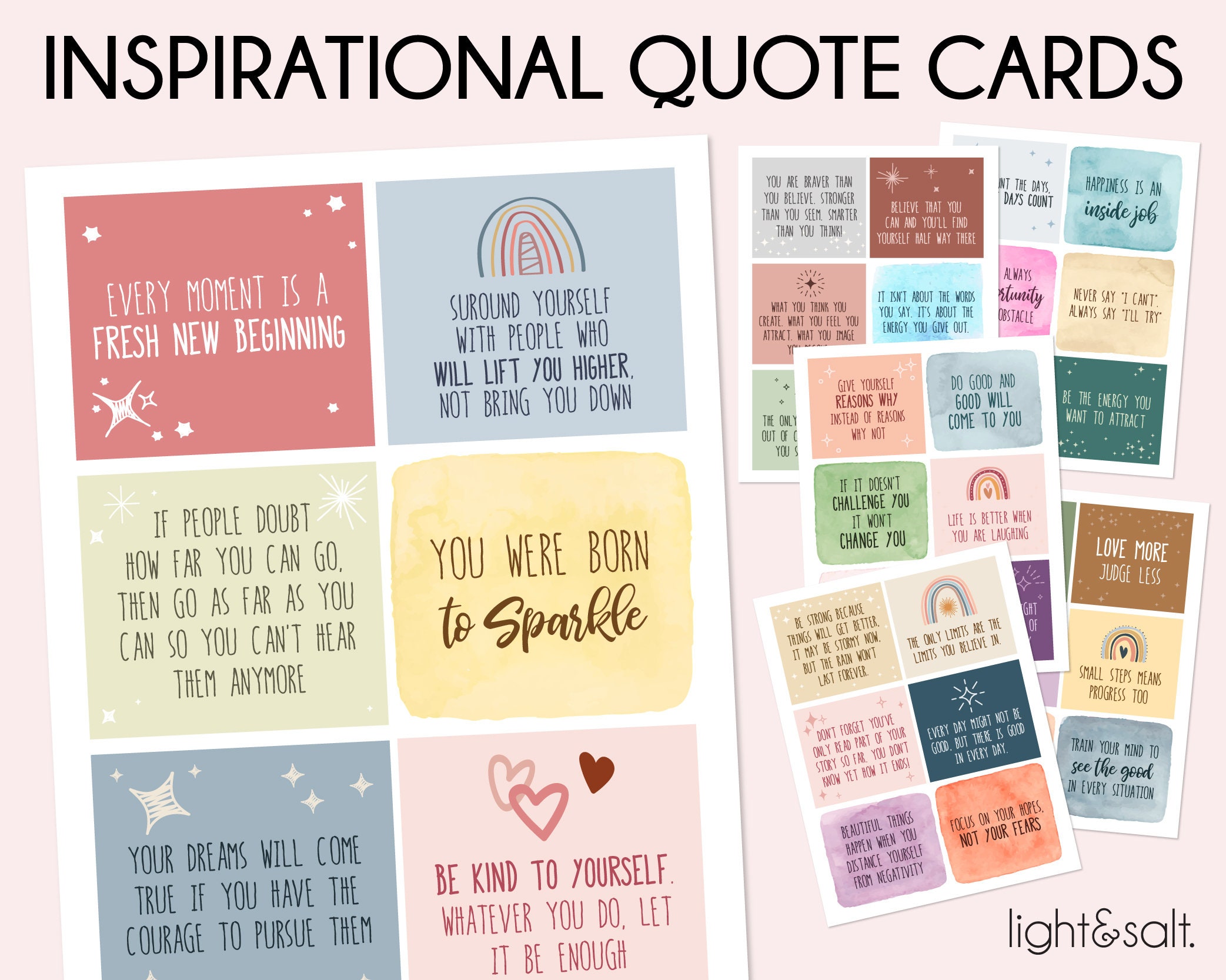 Inspirational quote cards, mindfulness cards, inspirational messages, Positivity cards, social psychology, Motivational cards, coping skills