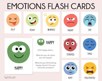 emotions flash cards zones of regulation cards social etsy