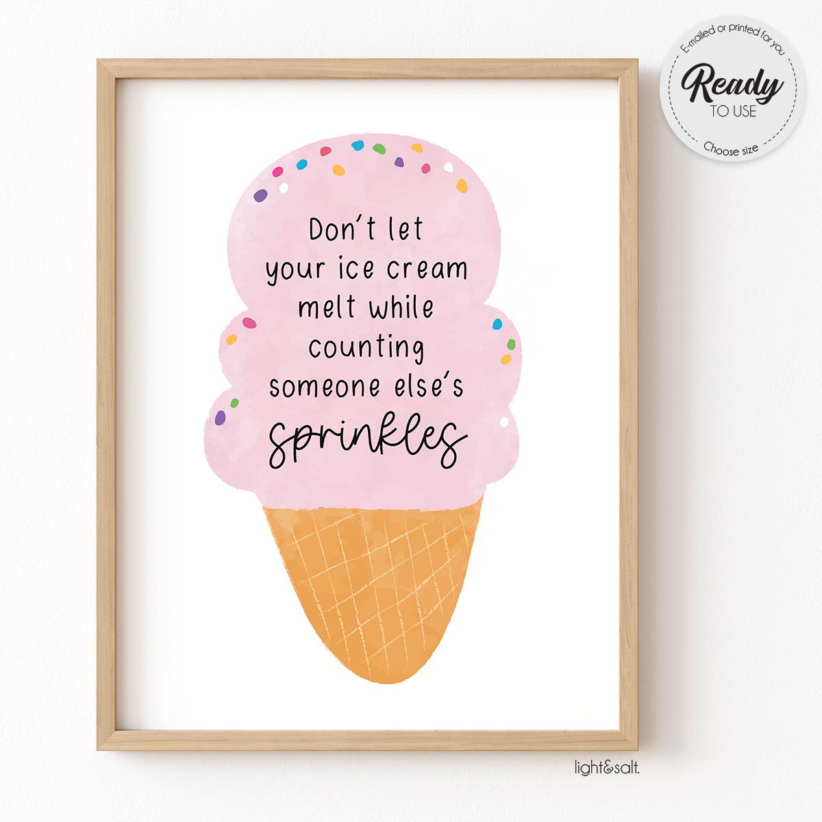 Ice Cream Quote - Etsy New Zealand, image size:1200x1200