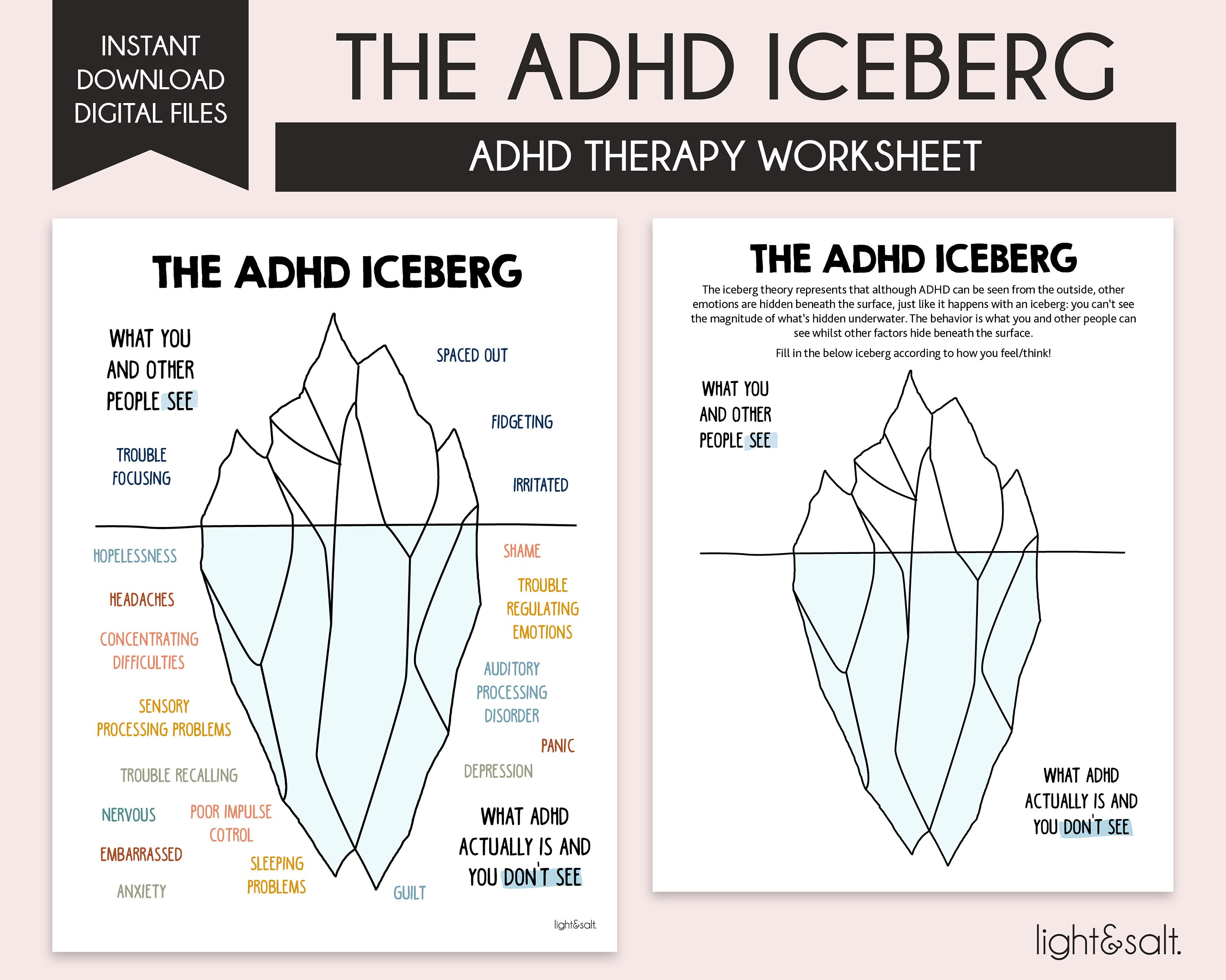 ADHD, Executive Functioning Worksheet Bundle for Kids, Self Regulation ...