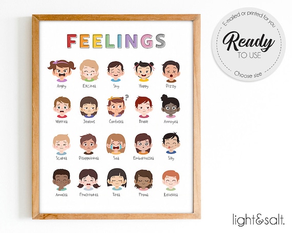 Feelings Poster Emotions Chart Calm Down Corner Zones of - Etsy