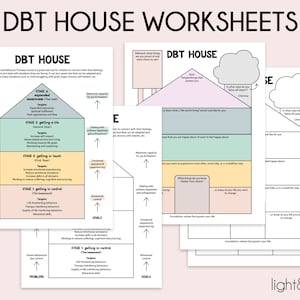 DBT house, Anxiety House Worksheet, DBT skills, therapy worksheets, DBT Workbook, Dialectical Behavior Therapy, emotional regulation, cbt