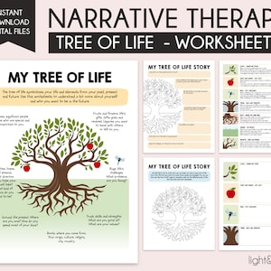 Narrative Therapy Tree of life for trauma, Trauma therapy worksheets Trauma tree, PTSD, EMDR, therapy office decor, School Counselor, SEL