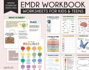 EMDR workbook for kids, EMDR Therapy, therapy worksheets, Cognition Scale, Trauma, counseling, therapy tools, therapy office decor, CBT