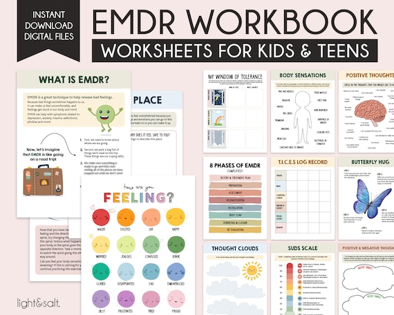 EMDR workbook for kids, EMDR Therapy, therapy worksheets, Cognition Scale, Trauma, counseling, therapy tools, therapy office decor, CBT