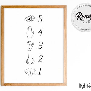 Grounding technique, poster, zones of regulation, coping skills poster, Mental Health poster, therapy office decor, school psychologist, CBT