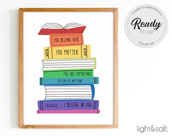 You matter poster, You belong here, This is a safe space sign, Social psychology, Therapy office decor, school counselor office decor