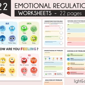 Emotional regulation worksheets, social emotional learning, School Counselor, feelings poster, calm down corner, emotional regulation, zones
