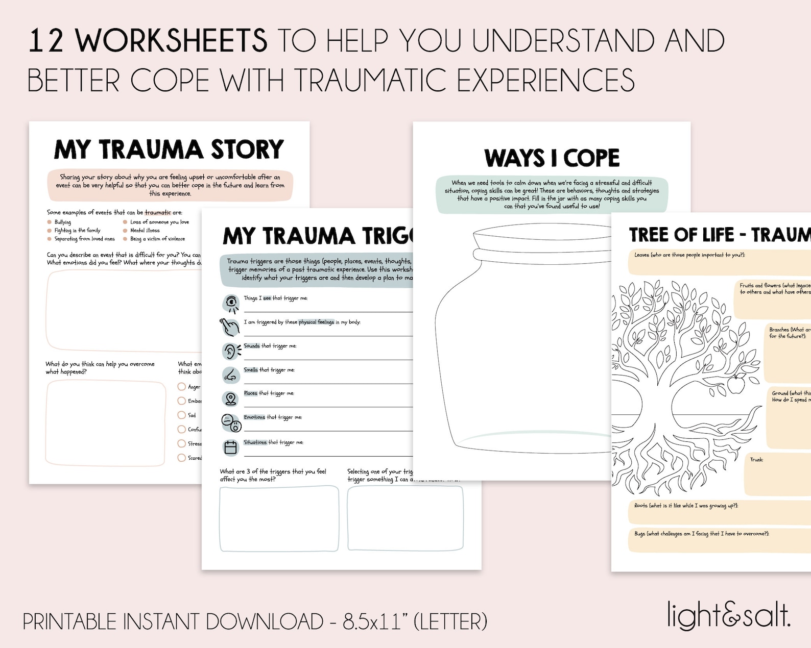 Trauma Therapy Worksheets Dbt Workbook PTSD Recovery - Etsy Israel