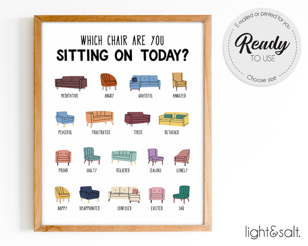 Which Chair Are You Sitting On, Feelings Poster, Mental Health Poster ...