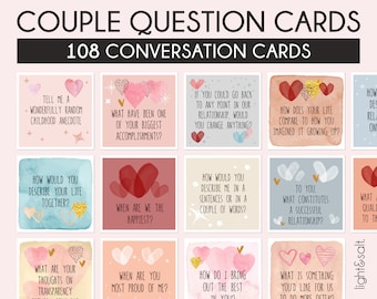 Couple question cards, couple conversation questions, Couples date night questions, Relationship questions, couple games, couple therapy