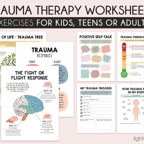 Trauma Therapy Worksheets for Kids PTSD Recovery Workbook - Etsy