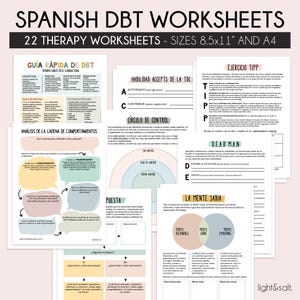 Hojas de trabajo de TCD en español, libro de trabajo de TCD, terapia TCD, paquete de TCD, herramientas de terapia, asesoramiento, recursos de terapia, psicólogo escolar, habilidades de TCD