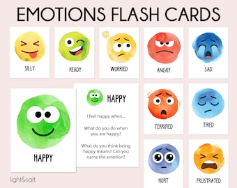 Emotions flash cards, Zones of regulation cards, Social emotional learning, coping cards, Feelings thermometer, Calming Corner, DBT cards