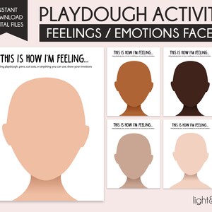Social emotional feelings Playdough Placemats, Emotional regulation play dough feelings faces, school counselor, zones of regulation, SEL